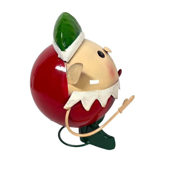 Pier 1 Christmas Elf Santas Helper Metal Wobble Bobble Head Spring Figurine 8" - Picture 4 of 6